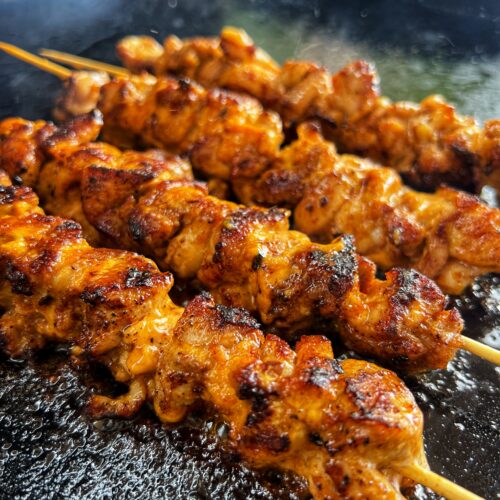 Bang Bang Chicken Skewers – Get your griddle on